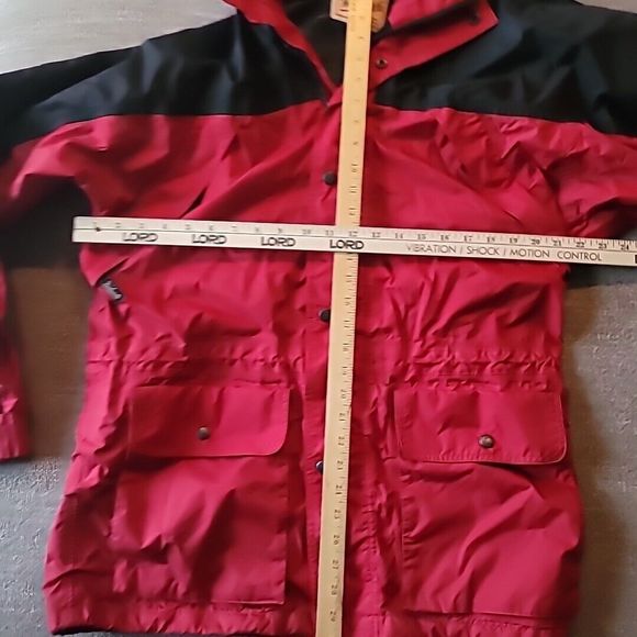 Vintage Woolrich Mens Medium Hydromax 2100 Jacket Zip Button Parka Red Black - Picture 11 of 16